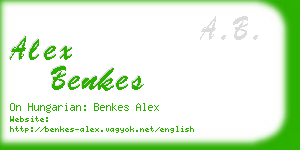 alex benkes business card